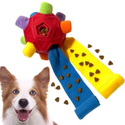image-Sniffing Ball Dog Toy - Rainbow TPR Rubber Fleece