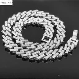 image-Volkswagen 14MM Square Prismatic Bar Watch Buckle Gold Chain - Cuban Style 70cm