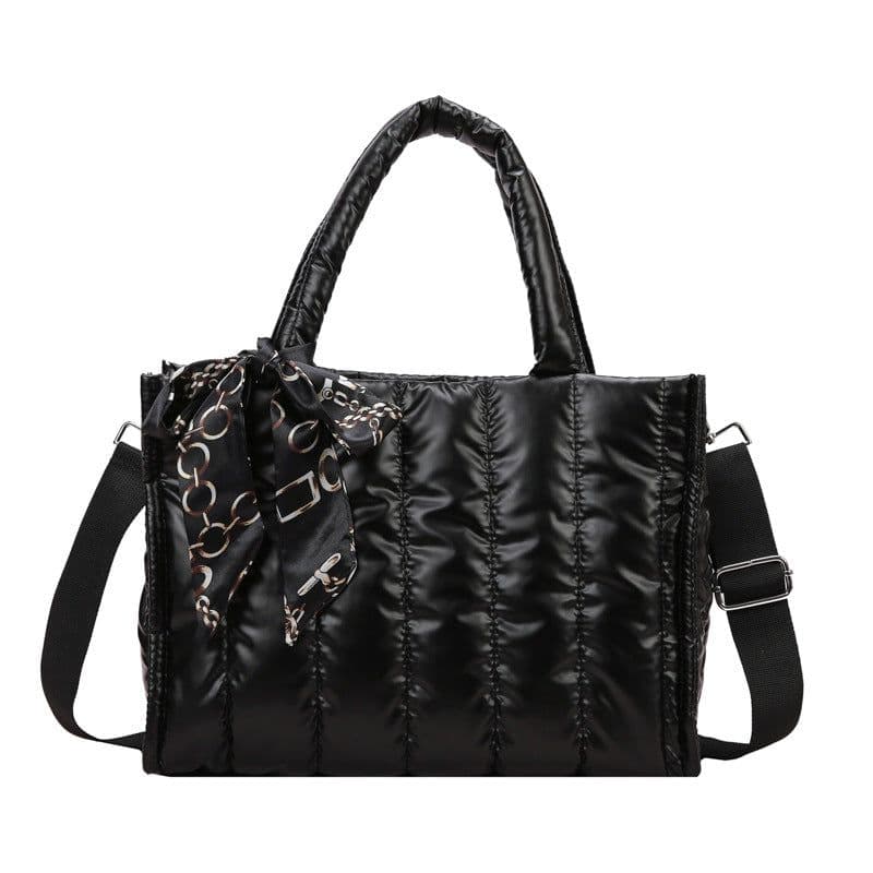 image-Cotton Tote Bag Women Camouflage Chain Shoulder Strap