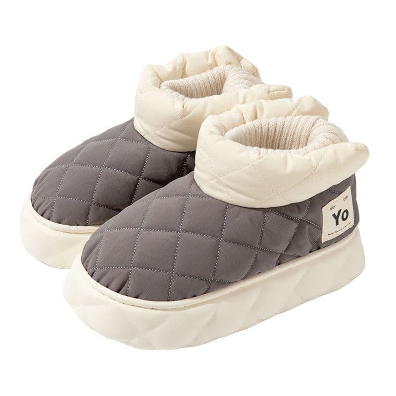 image-Men's High-Top Cotton Winter Snow Boots - Warm Non-Slip Slippers