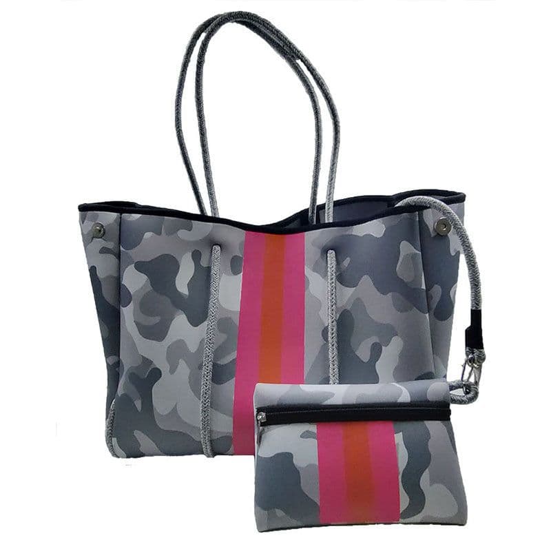image-Neoprene Beach Bag Leopard Print Large Tote