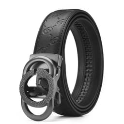 image-Men's Leather Belt Automatic Buckle GG Gun-CC