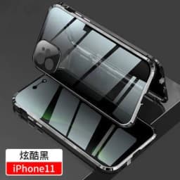 image-Suitable for iPhone15promax anti-peep goggles double buckle Magneto mobile phone case Apple 13 metal protective sleeve