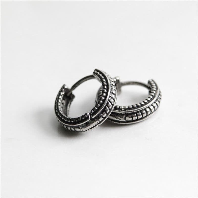 image-PS796 Titanium Steel Retro Earrings Men Women