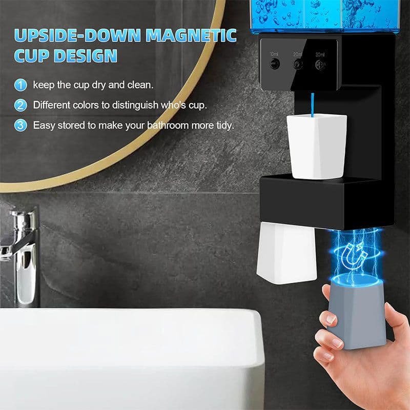 image-Intelligent Induction USB Mouthwash Dispenser - Black 400mL Built-in 1200mAh