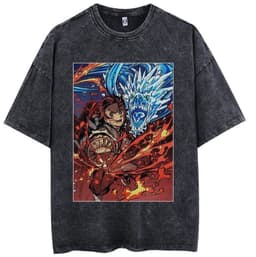 image-Black Cartoon T-Shirt, Breathable, XXXL, Loose Fit, Men's