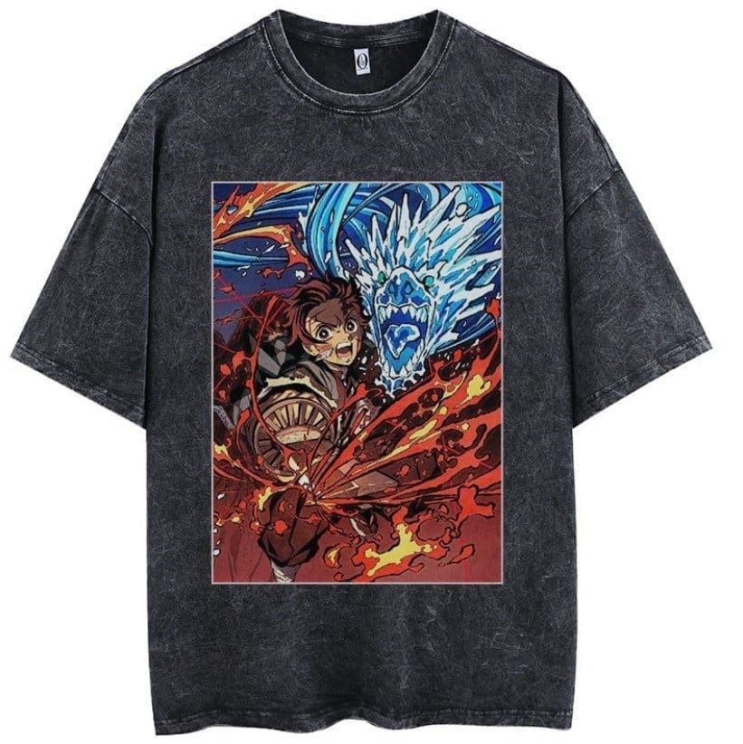 image-Black Cartoon T-Shirt, Breathable, XXXL, Loose Fit, Men's
