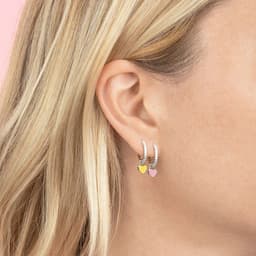 image-S925 Heart-Shaped Earrings - Platinum-White Oil Drop
