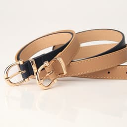 image-Korean Fashion Belt for Ladies - Imitation Leather, Alloy Buckle, Decorative Thin Jeans Belt