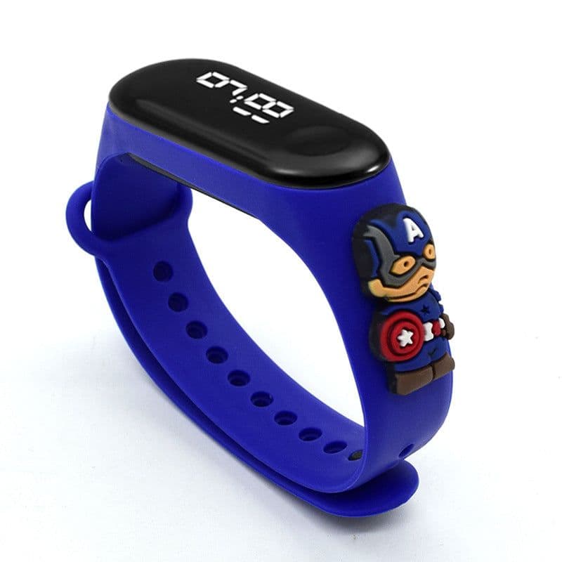 image-Best selling superman bracelet watch LED cartoon doll children's electronic watch student trend fashion swimming waterproof watch