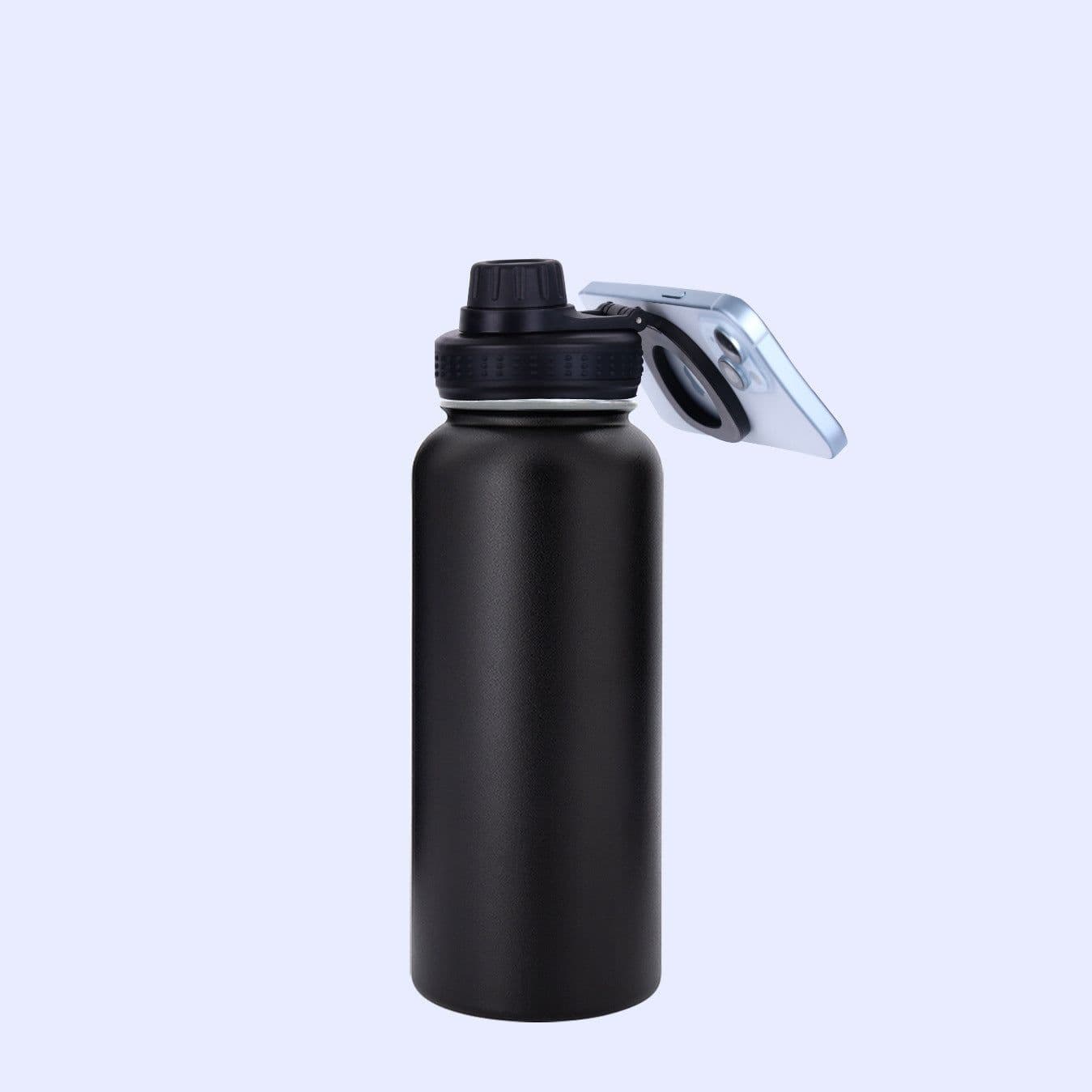 image-Amazon's new 32oz stainless steel 304 space kettle double-layer insulated cup with mobile phone holder magnetic lid ready for sale
