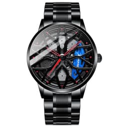 image-SVJ Men's Quartz Watch - 3D Hollow Forged Wheel Design