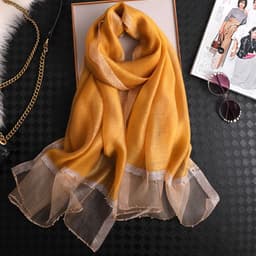 image-Beach Sunscreen Beading Scarf - Women 65*185cm, Thin Wool Blend Shawl (65 characters)
