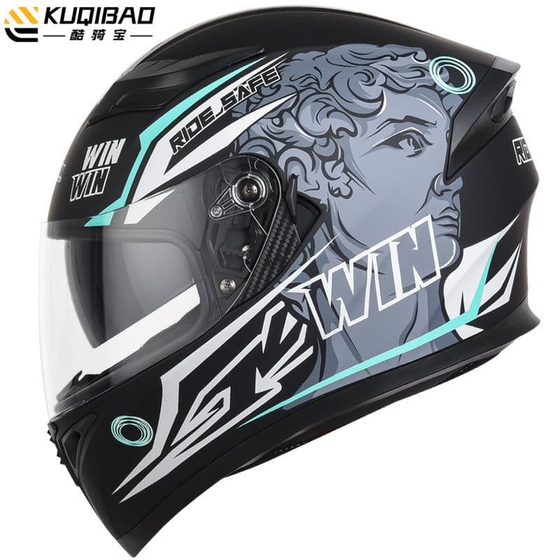 image-Coolqibao Motorcycle Full-Face Helmet Bluetooth XXL Gray