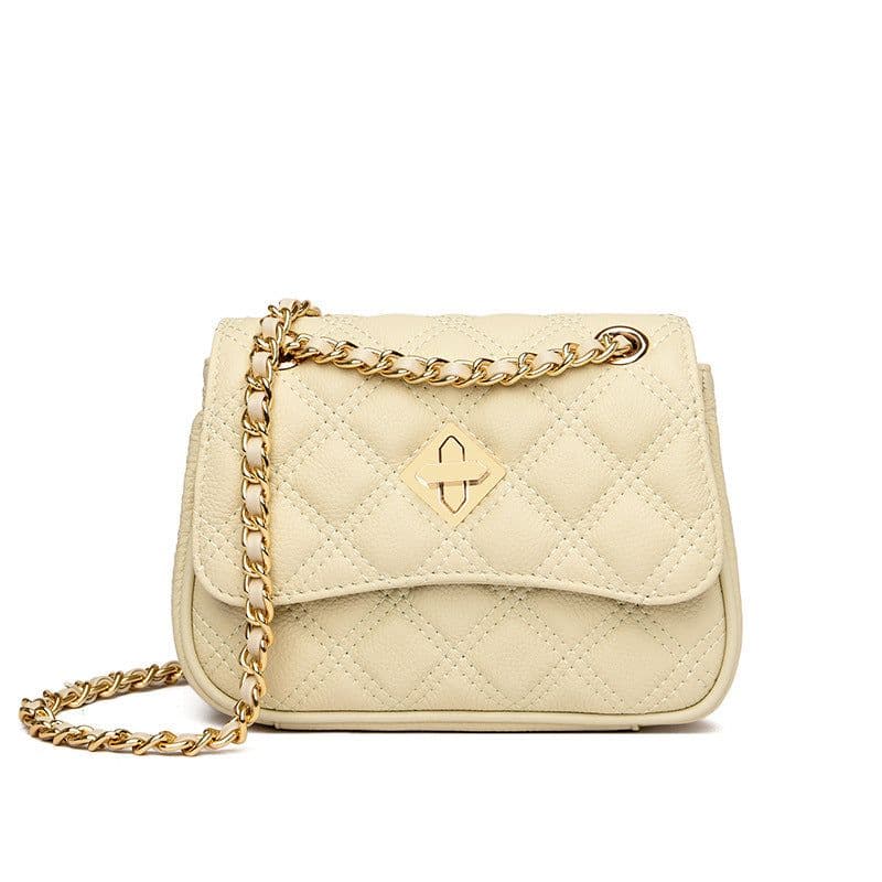 image-Niche Genuine Leather Shoulder Bag - Cream Small
