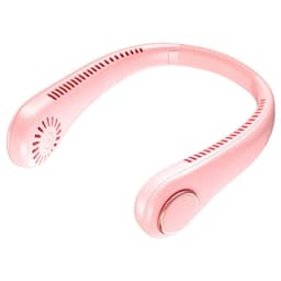 image-USB Charging Neck Fan - Pink Mini Outdoor Gift - 1200mAh-2000mAh Battery - 3 Speeds