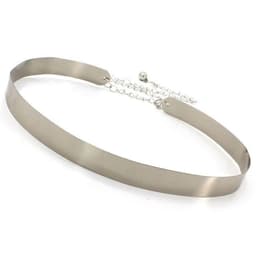 image-Women's Metal Waist Chain Belt - Silver Hollow 3.5cm