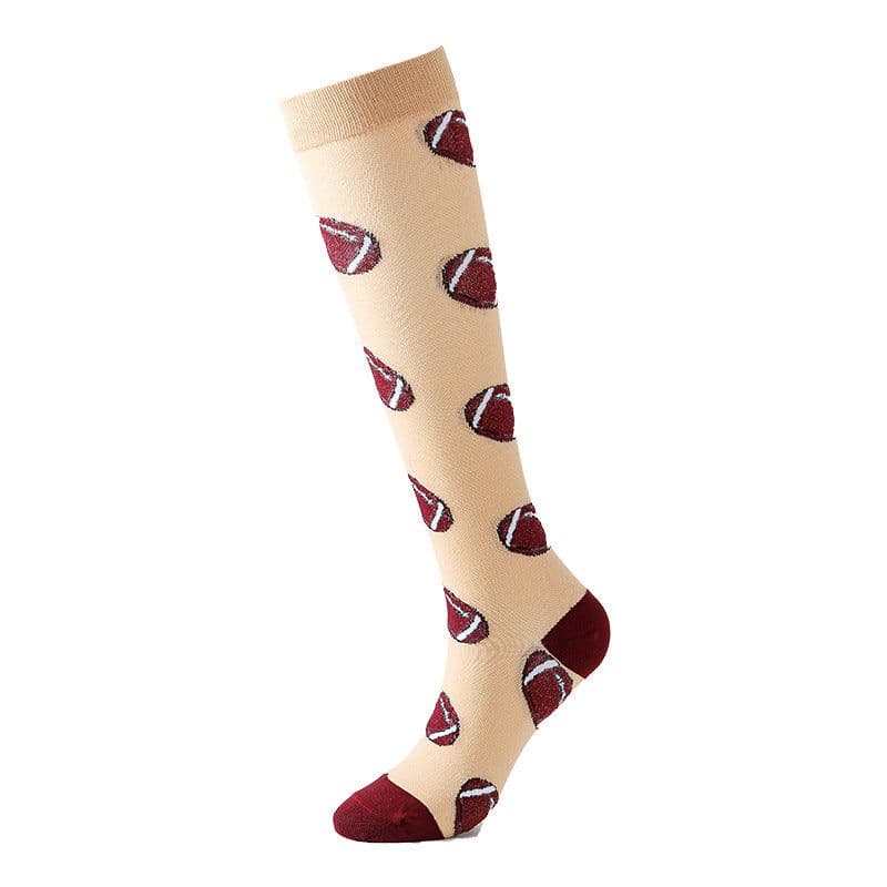 image-Cross-border Nurse Leggings Cute Long Tube Women's Socks Sports Cartoon Plaid Leopard Print Sports Pressure Socks Spot Wholesale