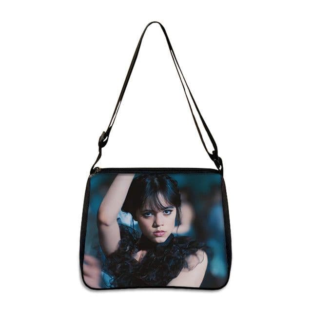 image-Cross-border Adams family Wednesday addams ladies shoulder bag niche armpit bag fashion handbag