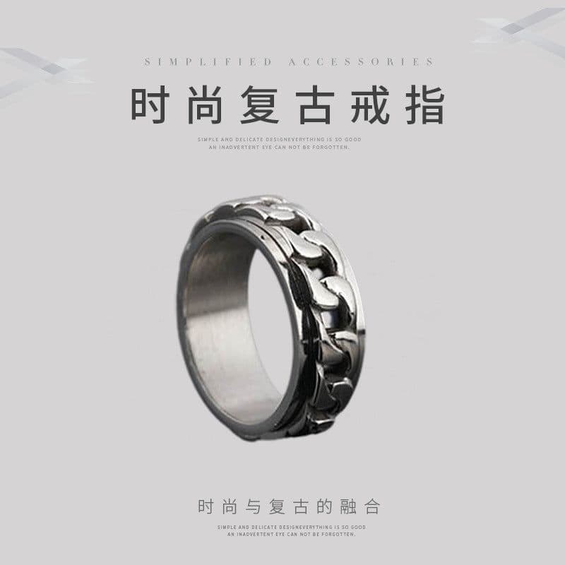 image-Titanium Steel Rotatable Bottle Opener Ring
