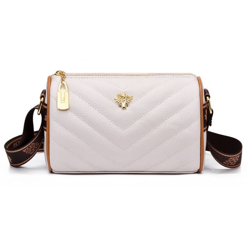 image-Genuine Leather Small Square Crossbody Bag - Green