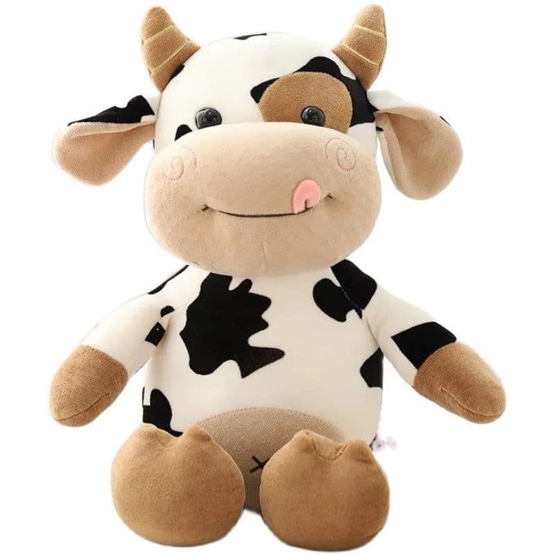 image-Plush Cow Toy - Blue & White Striped - 40cm Gift for Kids