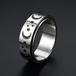 image-New simple transfer jewelry men's titanium steel rotatable beer bottle chain ring personality domineering ring
