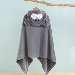 image-Bo Chuhui Long-eared Monkey Hooded Bathrobe - Purple Coral Fleece