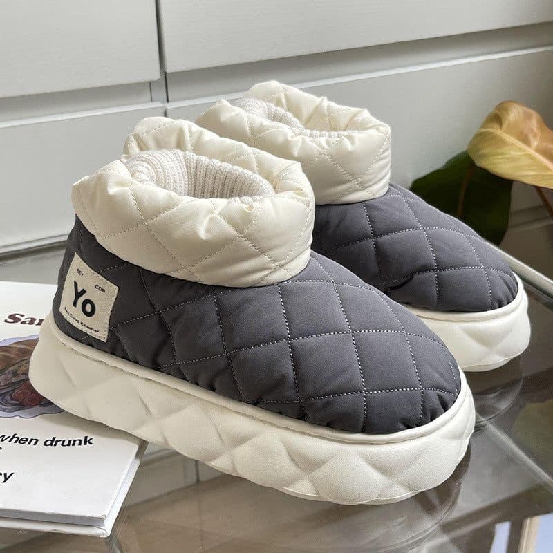 image-Men's High-Top Cotton Winter Snow Boots - Warm Non-Slip Slippers