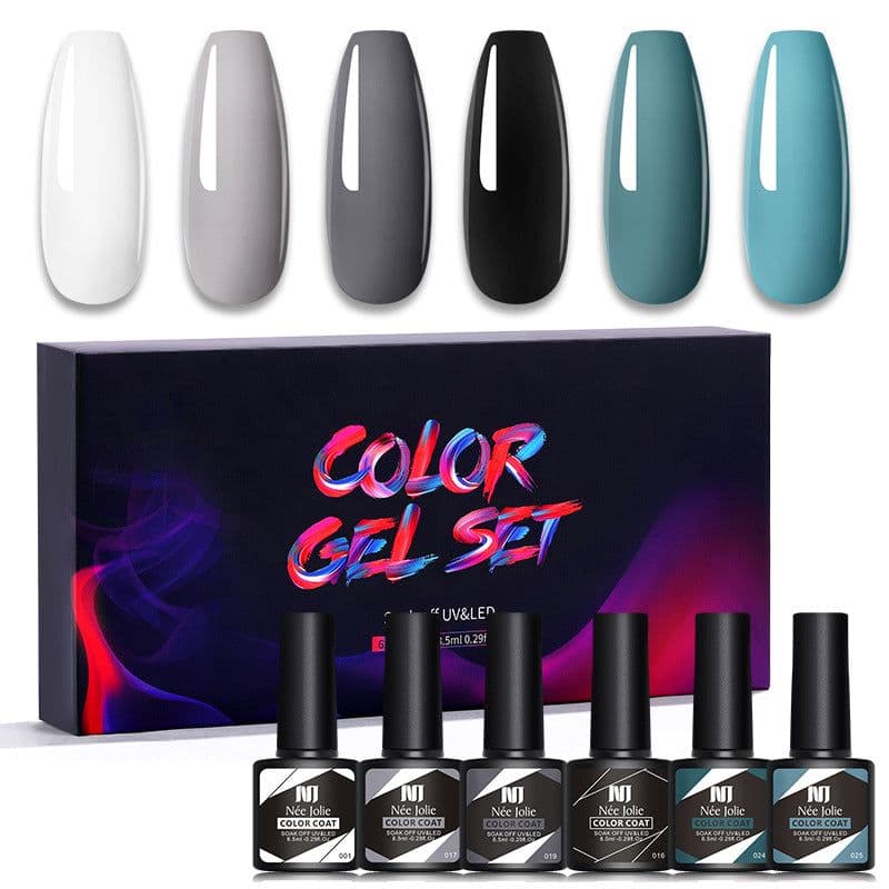 image-Nee Jolie UV Gel Nail Polish Set - 6 Colors 8.5ml