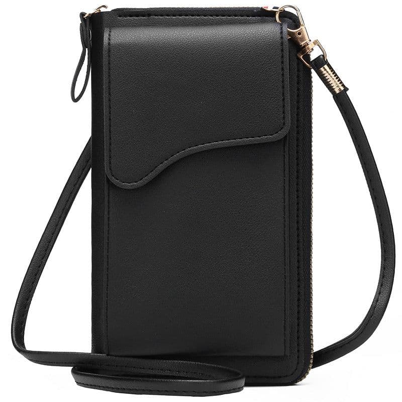 image-Light Purple PU Leather Phone Bag - Korean Style