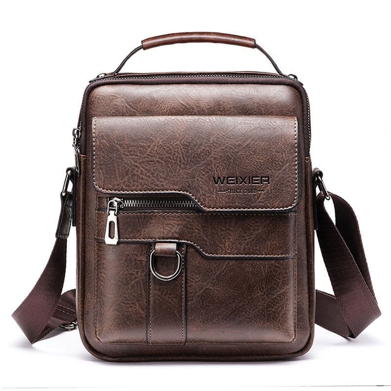 image-Messenger Bag Men's Leather Vertical Business Shoulder Bag