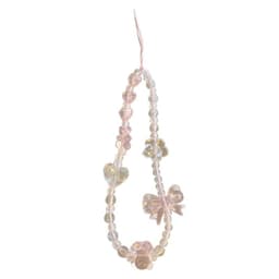 image-Korean Style Pink Bow Crystal Lanyard Phone Case