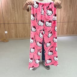 image-Flannel Cartoon Hello Kitty Pajama Pants - Pink