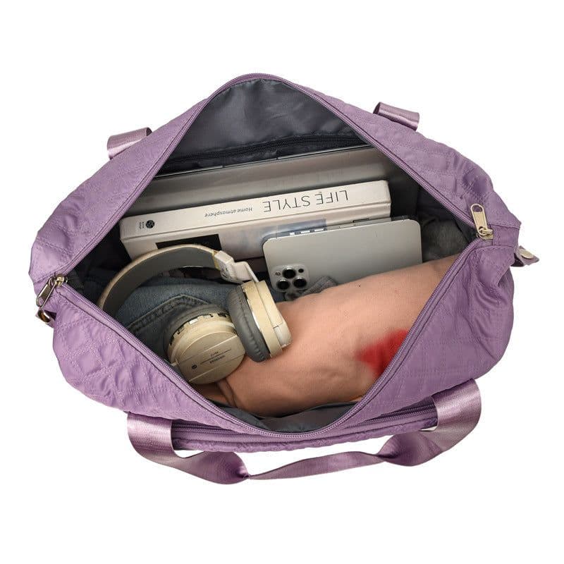 image-Travel Fitness Bag - Red Large Capacity Yoga Shoulder Tote - Dry Wet Separation
