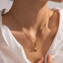 image-Starfish Pendant Necklace - Stainless Steel 41-50cm