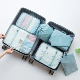 image-Travel Storage Organizer 7-Piece Set - Dark Blue