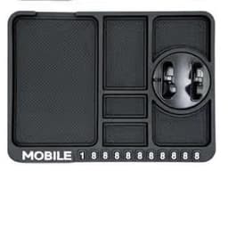 image-Car Anti-Slip Mat with Mobile Phone Holder, Dashboard Storage, Black