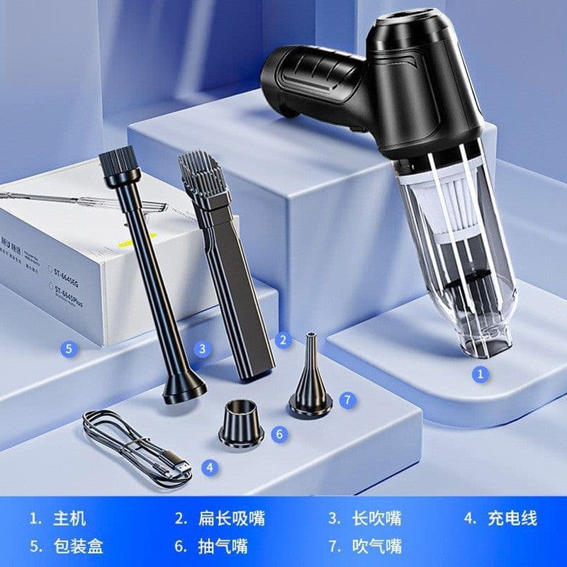 image-High-Power Dual-Use Handheld Car Vacuum Cleaner - Silver Gray 120W