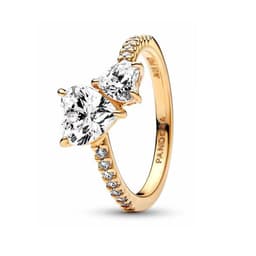 image-Pan's new ring white copper plated silver full diamond rose gold ring exclusive for women cross-border