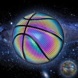 image-Reflective Basketball Shoes - Outdoor/Indoor Wear-Resistant PU Cool Glow Vibrato Adults
