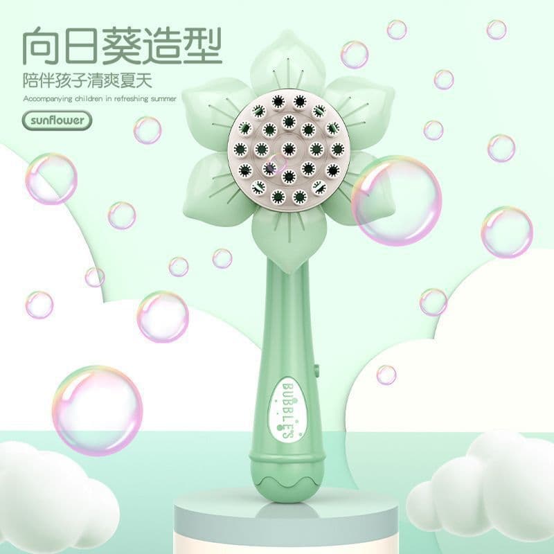 image-Sunflower Bubble Machine - 23 Hole Automatic Green