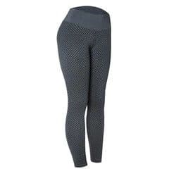 image-Women's Honeycomb Yoga Pants - Red Cropped High Waist