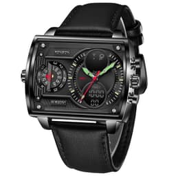image-FOXBOX Quartz Watch Men 47mm Rectangle Mesh Silver