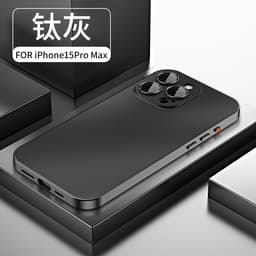 image-Magnetic iPhone 15 Pro Max Phone Case - Titanium Gray Metal with Lens Film