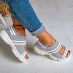 image-wish sandals female 2020 new sports summer flat bottom thick bottom muffin with trendy net red fashion casual