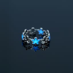 image-Nooxian Stainless Steel Ring - Blue Pentagram Size 8