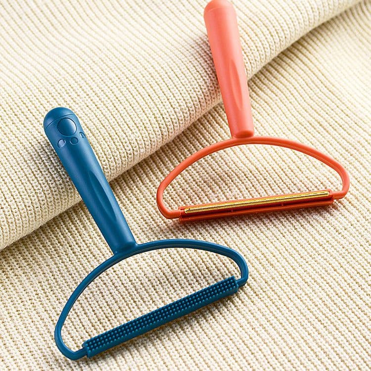 image-Orange Dual-Sided Hair Roller - Pet Clothes Scraper, Portable