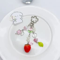 image-Original jewelry cute strawberry pendant keychain