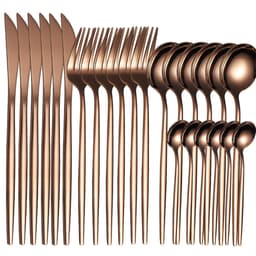 image-Yigang Stainless Steel Flatware Set 24 Piece Silver